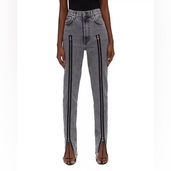 Helmut Lang Femme Hi Spikes Cotton Zipper Detail Jeans Size 27 - Picture 1 of 12
